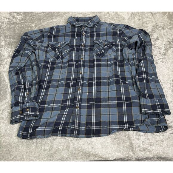 The North Face Long Sleeve Flannel Button Down Shirt Men's Size Medium Blue - Picture 1 of 10